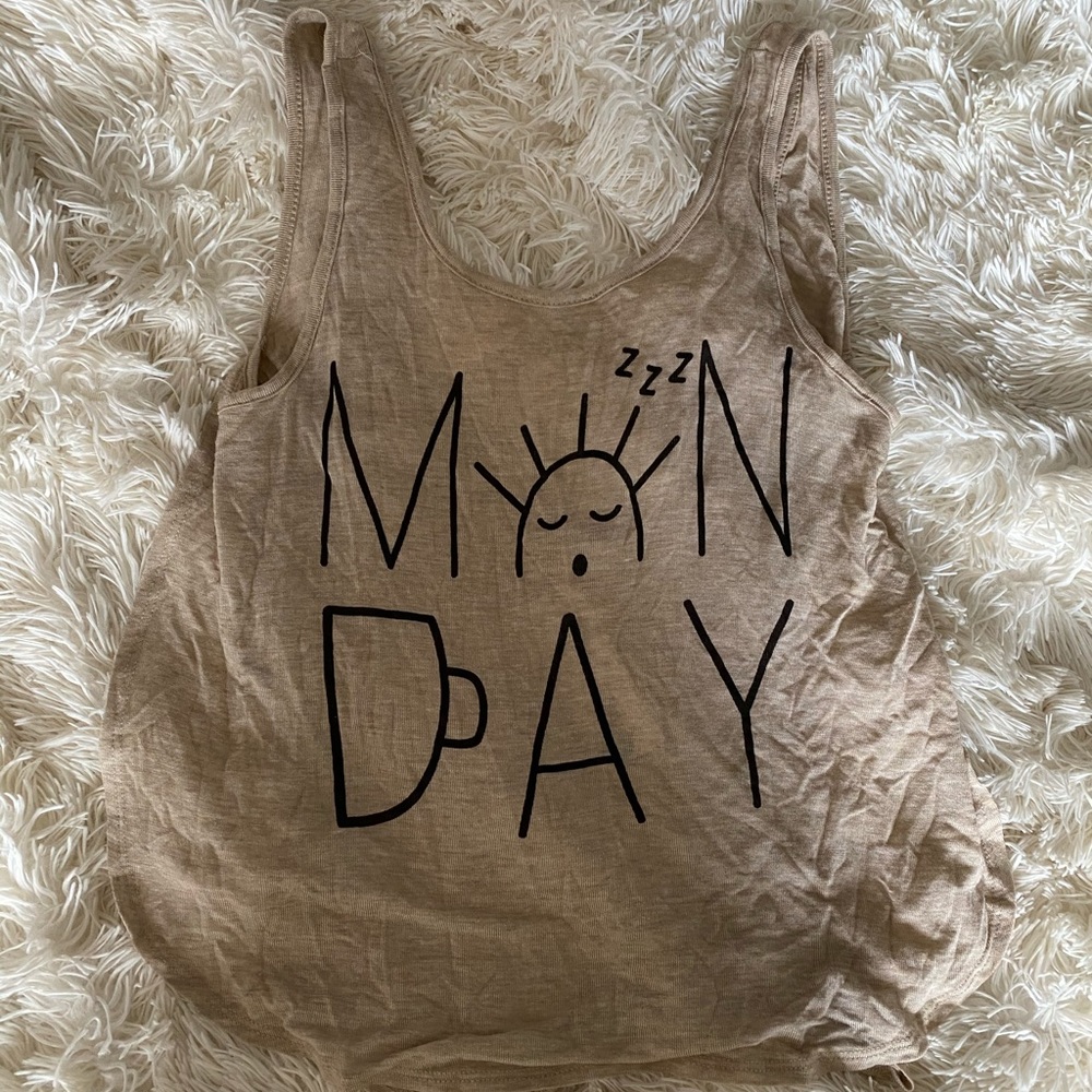 NWT “MONDAY” coffee tee